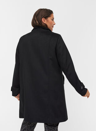 Jacka med ull och hög krage, Black, Model image number 1