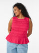 Smocktopp med b&aring;tringning och peplum, Rosa, Model image number 0