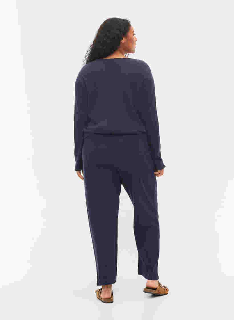 Pyjamasbyxor i bomull med mönster, Navy Blazer, Model image number 1