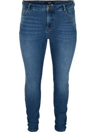 Amy jeans med hög midja och push up-effekt, Blue denim