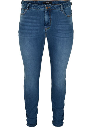Amy jeans med hög midja och push up-effekt, Blue denim, Packshot image number 0