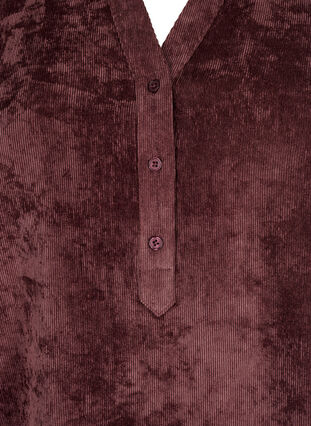 Sammetsklänning med 3/4 ärmar och knappar, Fudge, Packshot image number 2