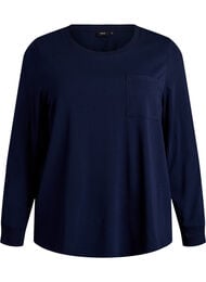 L&aring;ng&auml;rmad pyjamastr&ouml;ja i mjuk bomullsjersey, Bl&aring;