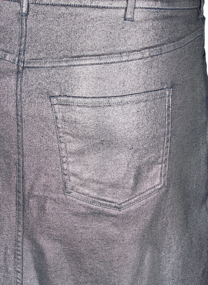 Midikjol med silverfärgad beläggning, Gun Sliver, Packshot image number 2