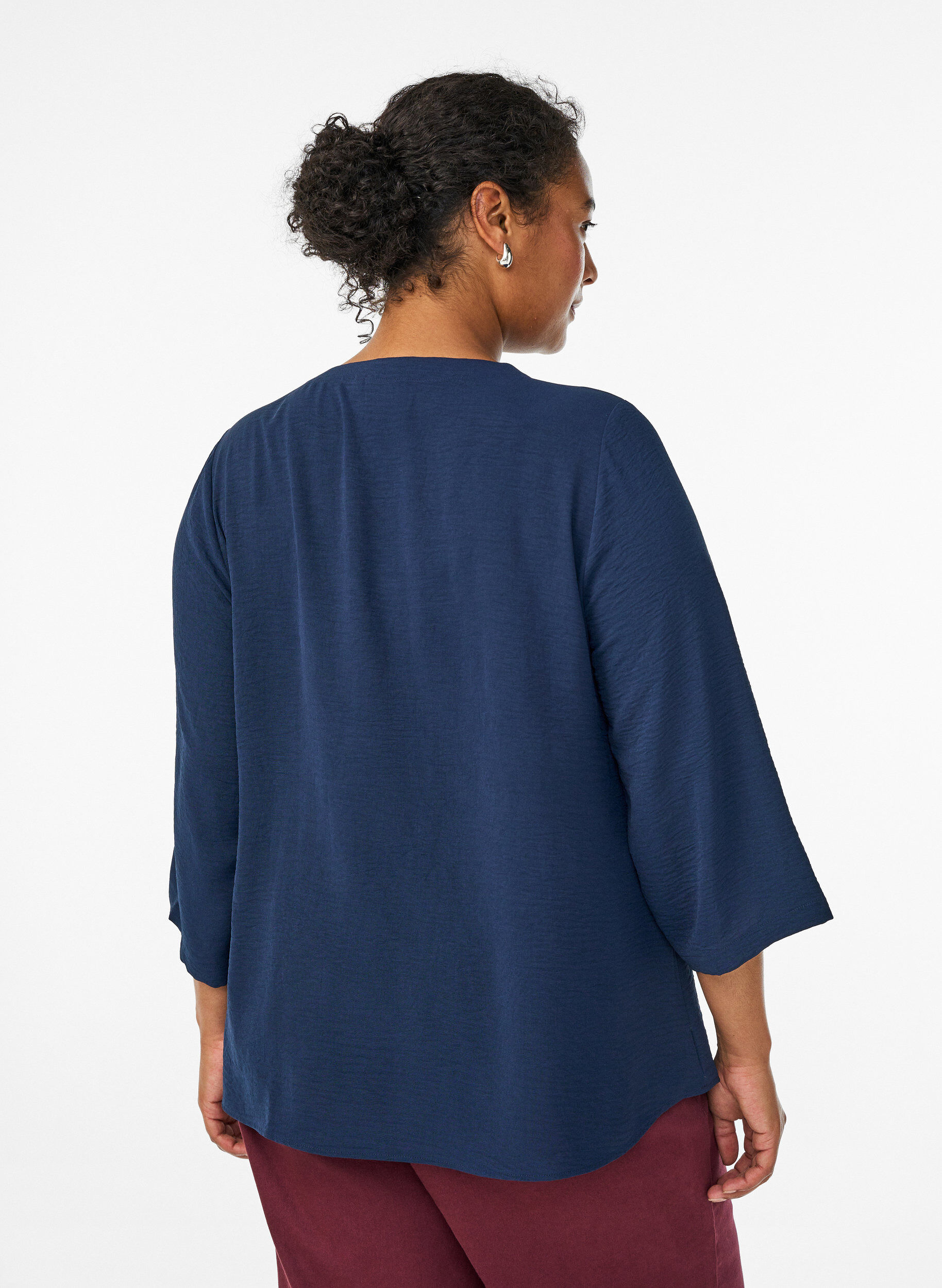 ZizziBlus med 3/4-&auml;rm, Bl&aring;, Model image number 2