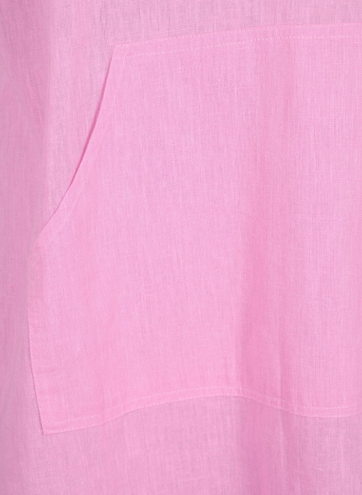 Huvklänning i bomullsblandning med linne, Rosebloom, Packshot image number 2