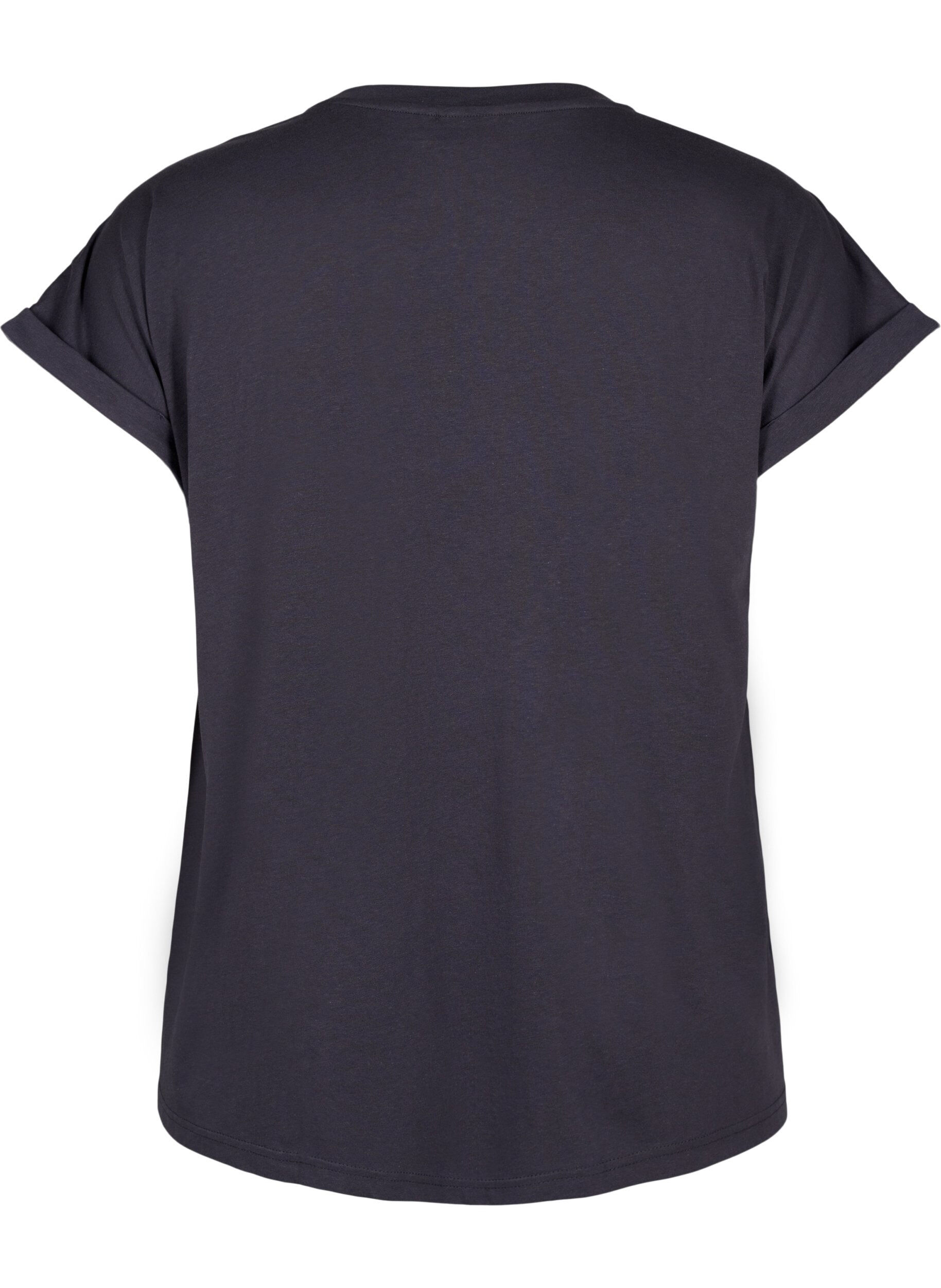 ZizziKort&auml;rmad t-shirt i bomullsblandning, Gr&aring;, Packshot image number 1