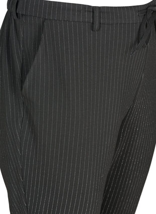 Cropped maddisonbyxor med ränder, Black w lurex, Packshot image number 2