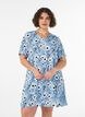 Kort kl&auml;nning med blomm&ouml;nster, Bl&aring;, Model image number 0