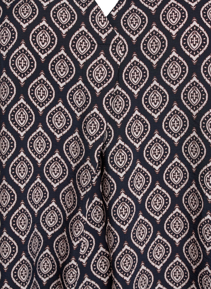 Kl&auml;nning med v-ringning i viskos, Bl&aring;, Packshot image number 2