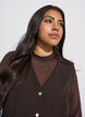 Figursydd blus i mesh med l&aring;nga &auml;rmar, Brun, Model image number 3