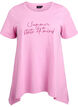 T-shirt med rund hals och A-linjeform, Rosa, Packshot image number 0