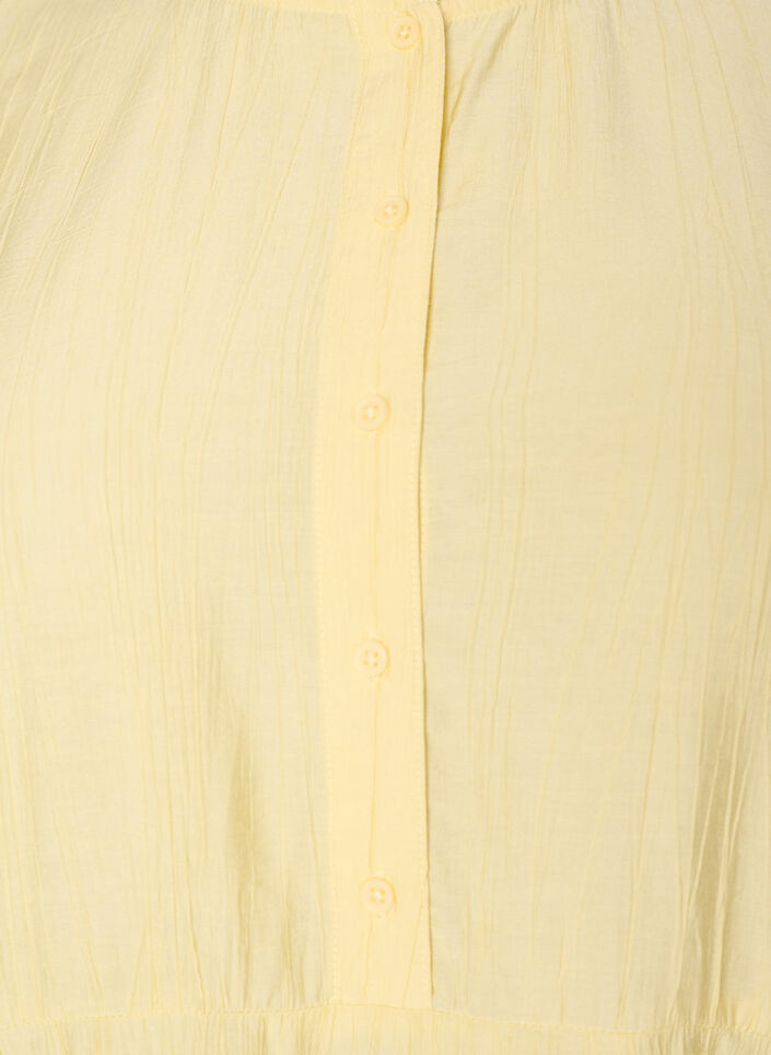 Kort kl&auml;nning i viskos med volangdetaljer, Gul, Packshot image number 2