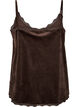 Topp i velour med spetskant, Brun, Packshot image number 1