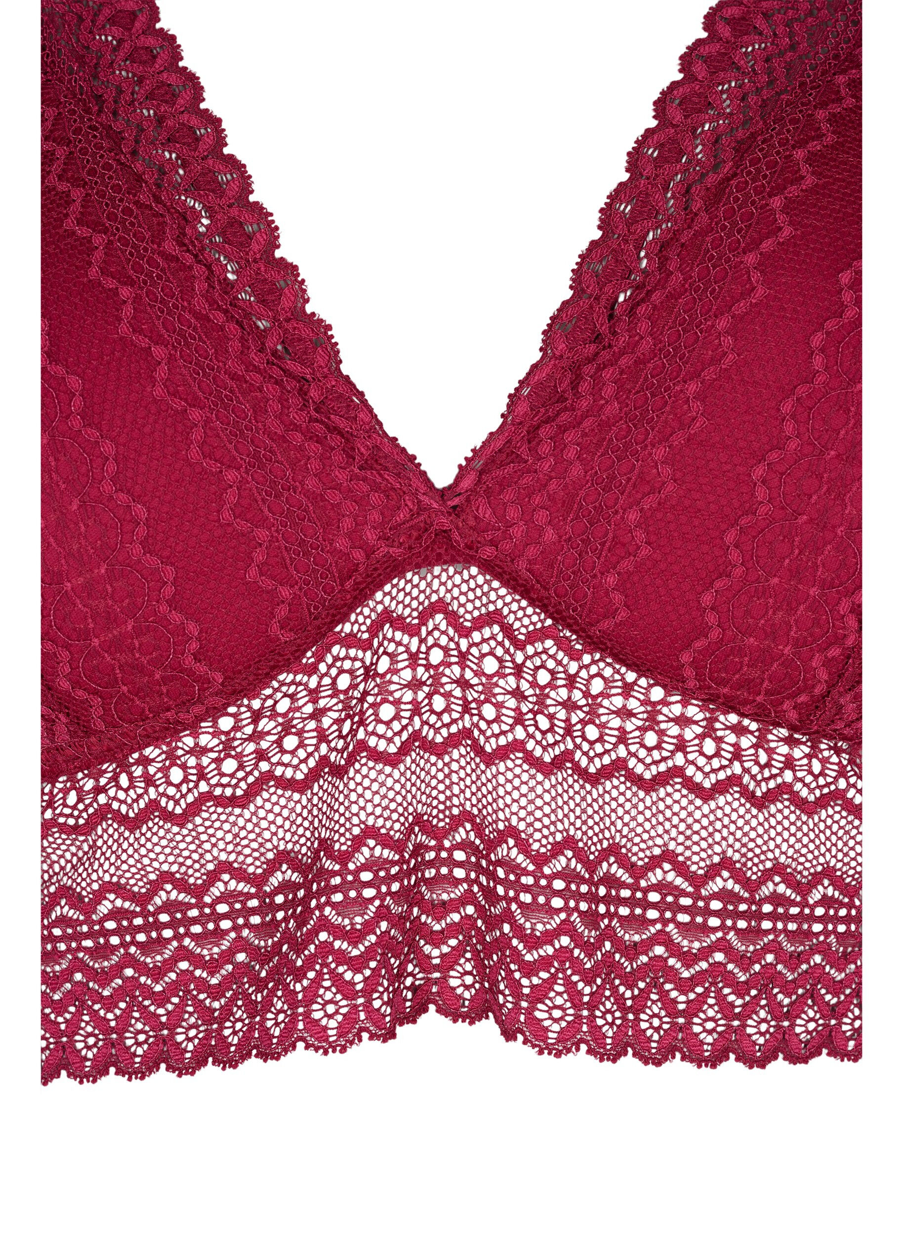 Zizzi Spets-bh med mjuk vaddering, Nocturne ASS, Packshot image number 3