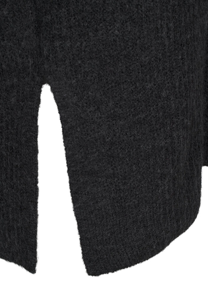 Stickad kl&auml;nning med polokrage, Gr&aring;, Packshot image number 3