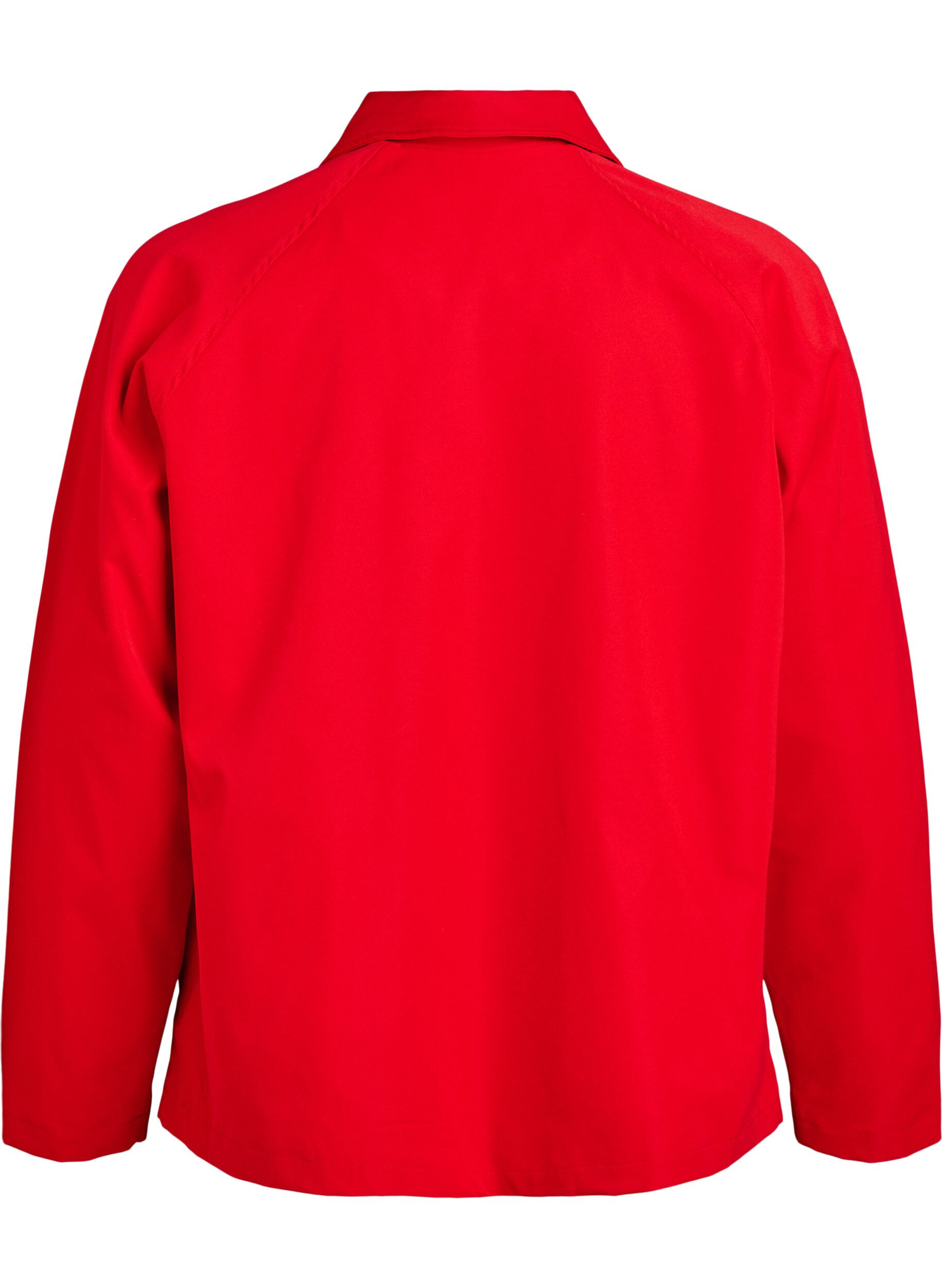 Zizzi Kort trenchcoat med fickor, R&ouml;d, Packshot image number 1