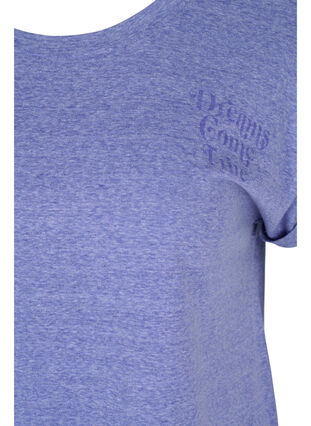 Melerad t-shirt i bomull, Dazzling Blue Mel, Packshot image number 2