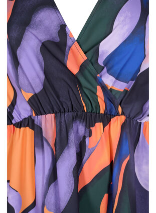 Mönstrad blus med omlott och 3/4-ärmar, Big Scale Print, Packshot image number 2