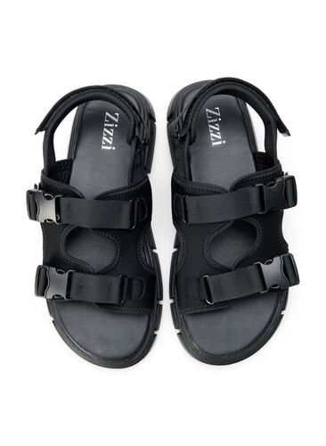 Sandal med bred passform, Black, Packshot image number 1