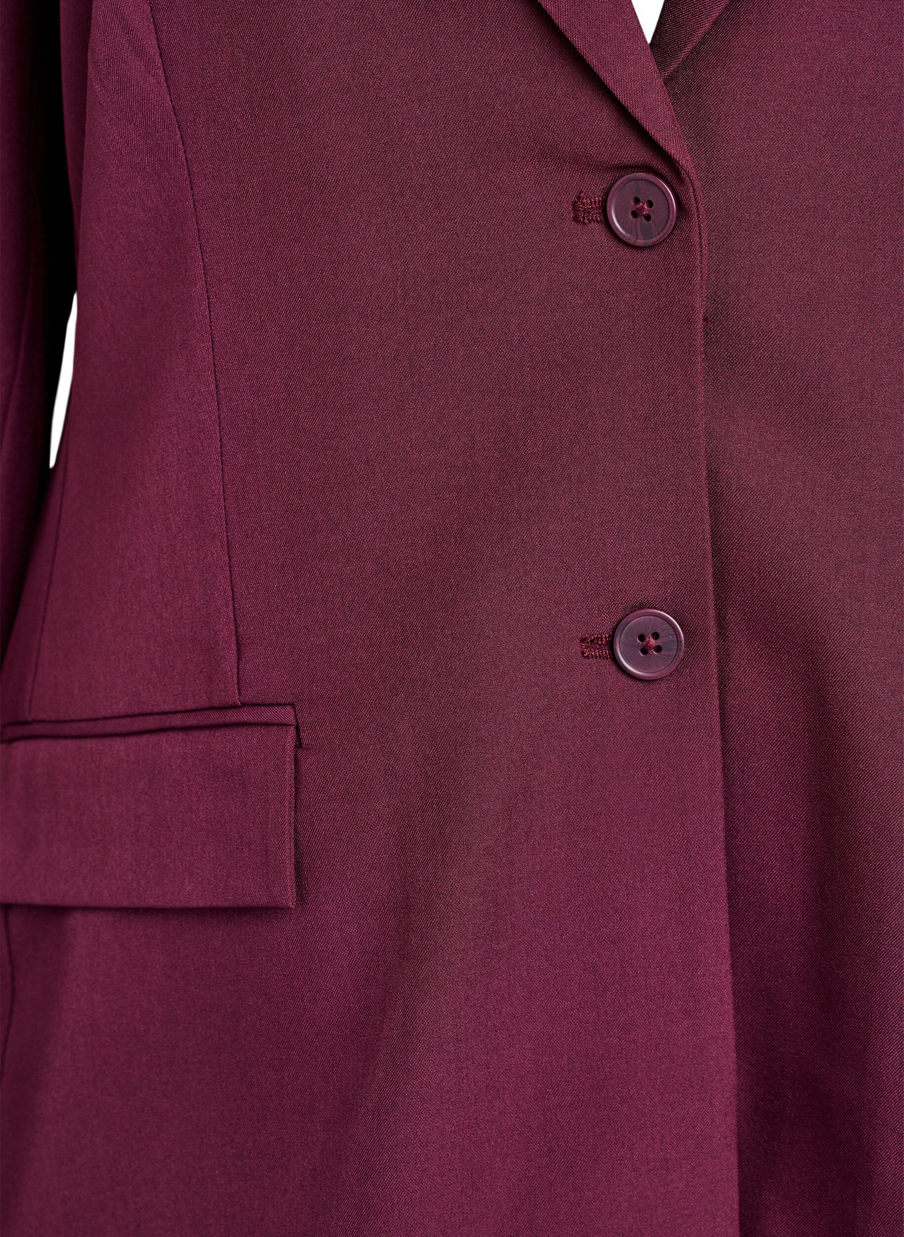 ZizziBlazer med fickor och slitsar, M&ouml;rk Bordeaux, Packshot image number 2