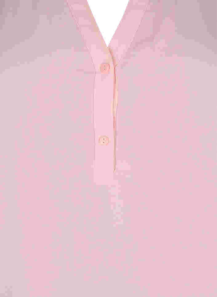 V-ringad blus med långa ärmar, Strawberry Cream, Packshot image number 2