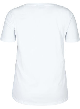 T-shirt i bomull med tryck, Bright White, Packshot image number 1