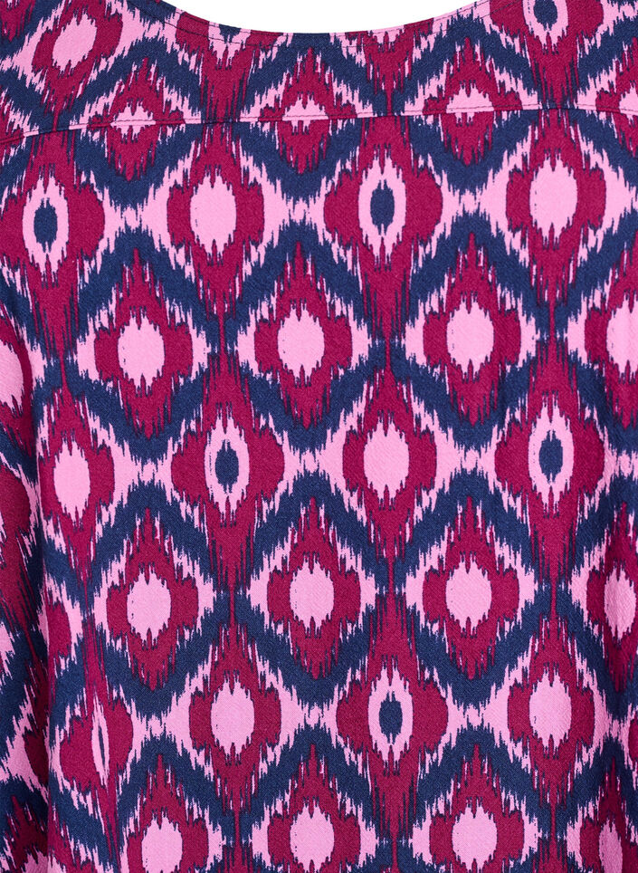 Kort klänning i bomull med 3/4-ärm och fickor, Rosa, Packshot image number 2