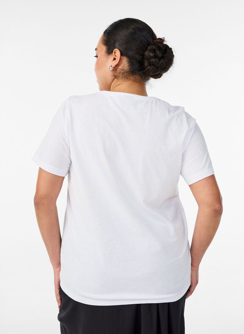 T-shirt med tryck, Vit, Model image number 2