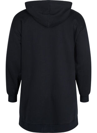 Sweatshirt med huva och fickor, Black, Packshot image number 1