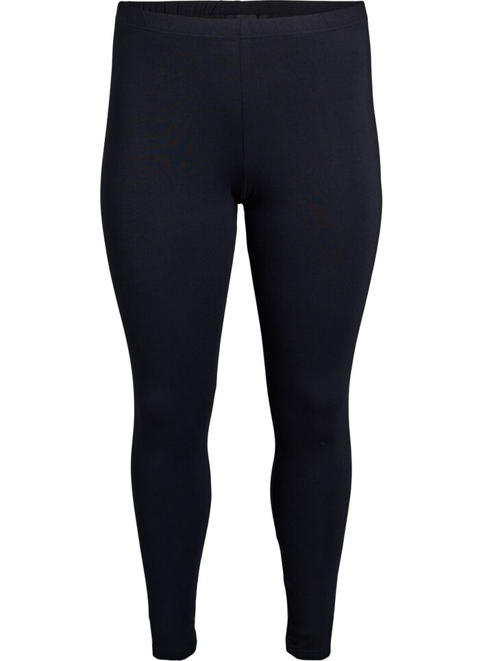 Ankelkorta leggings i viskos, Svart, Packshot image number 0