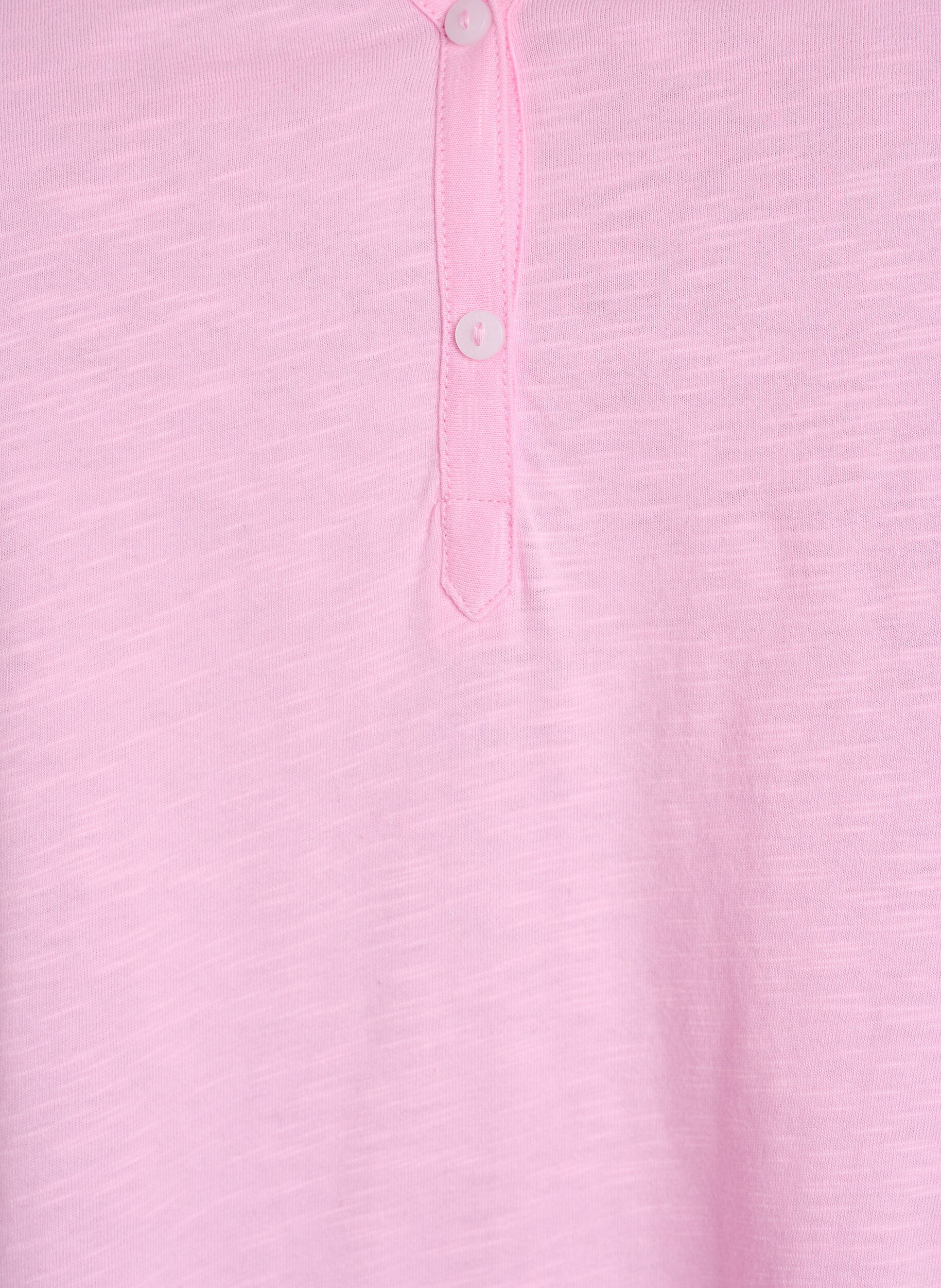 ZizziT-shirt med knappdetalj, Rosa, Packshot image number 2