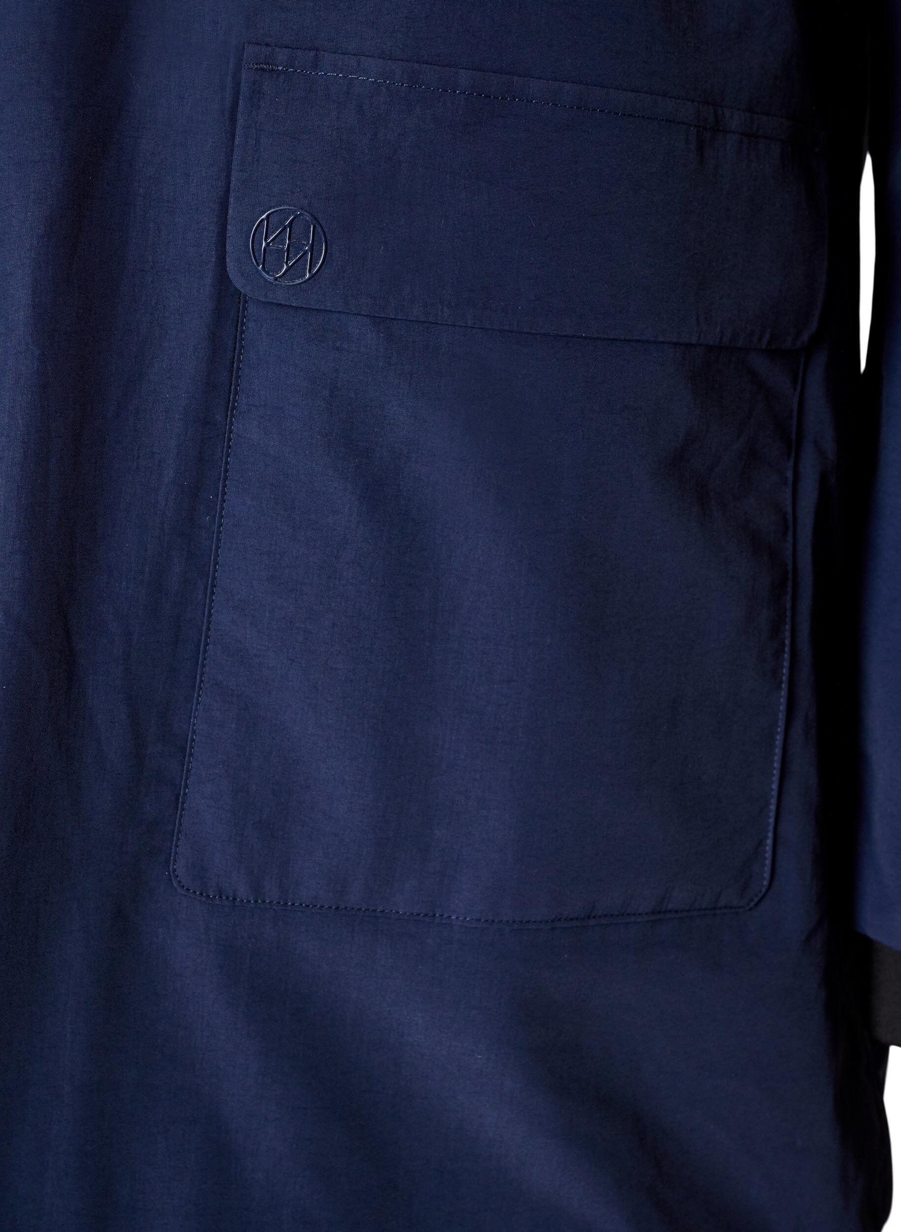 ZizziVattent&auml;t parkas med huva, Bl&aring;, Packshot image number 3