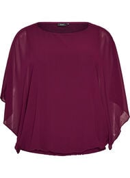 Blus i chiffong med ballongeffekt, Lila
