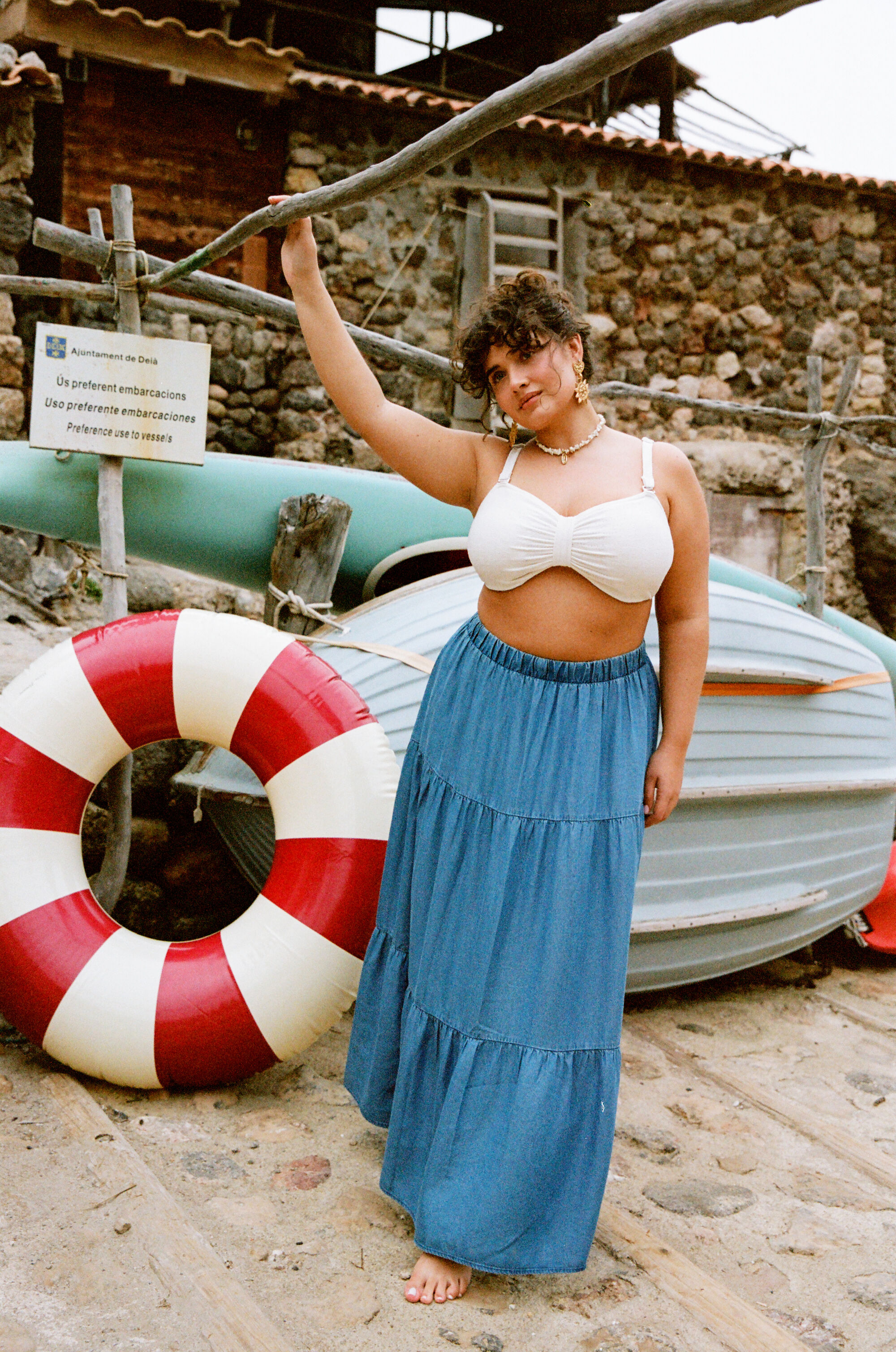 ZizziBoh&eacute;misk i havsbl&aring; toner, , Model