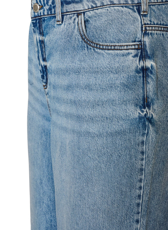 Kiana straight fit-jeans med h&ouml;g midja, Bl&aring;, Packshot image number 2