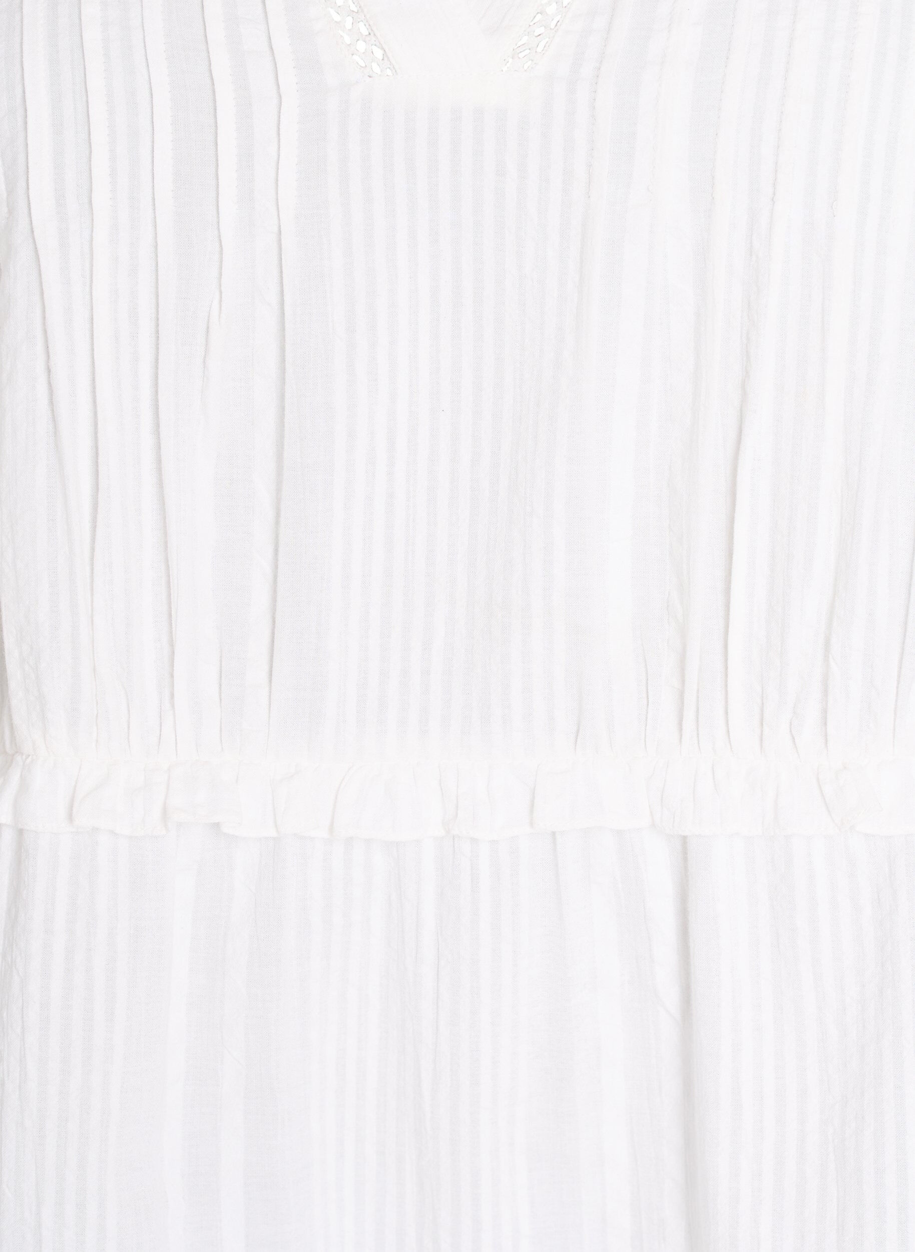 Zizzi A-formad tunika med volanger, Vit, Packshot image number 2