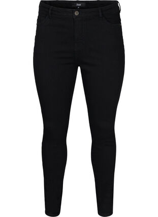 Super slim Amy jeans med hög midja, Black, Packshot image number 0