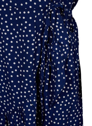 Omlottklänning med korta ärmar, Navy Blazer Dot AOP, Packshot image number 3