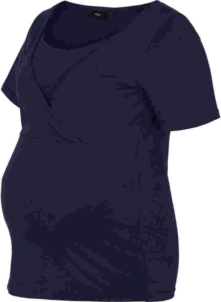 Kortärmad gravidtröja i bomull, Night Sky, Packshot image number 0