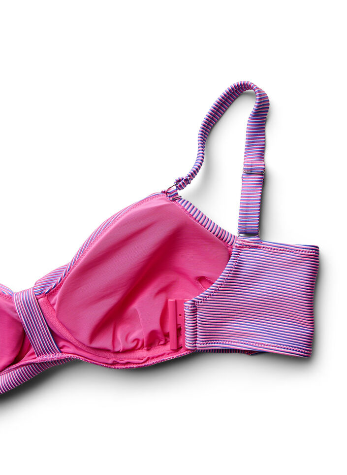 Randig bikinitopp med bygel, Rosa, Packshot image number 3