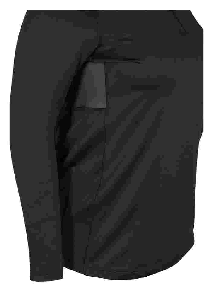 Träningströja med hög hals och dragkedja, Black, Packshot image number 2