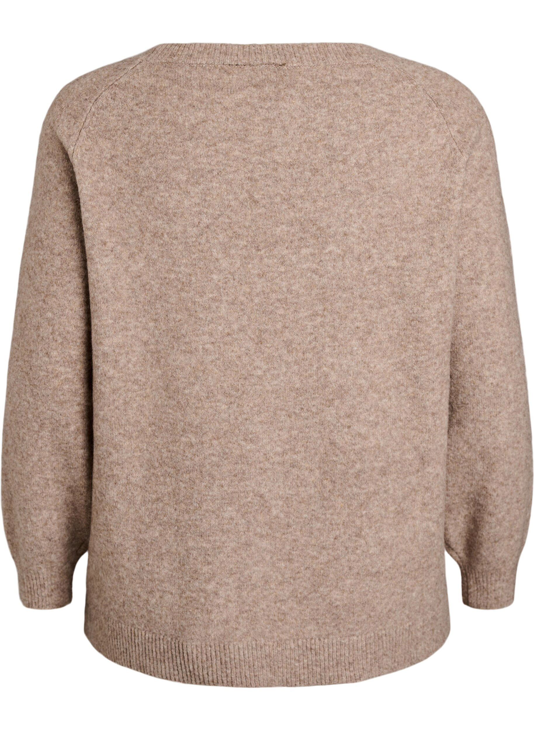 Zizziblus i stickat med strass och nitar, Beige, Packshot image number 1