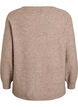 blus i stickat med strass och nitar, Beige, Packshot image number 1