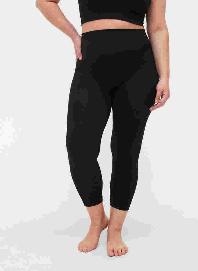 Sömlösa 3/4-leggings, Black, Model image number 3