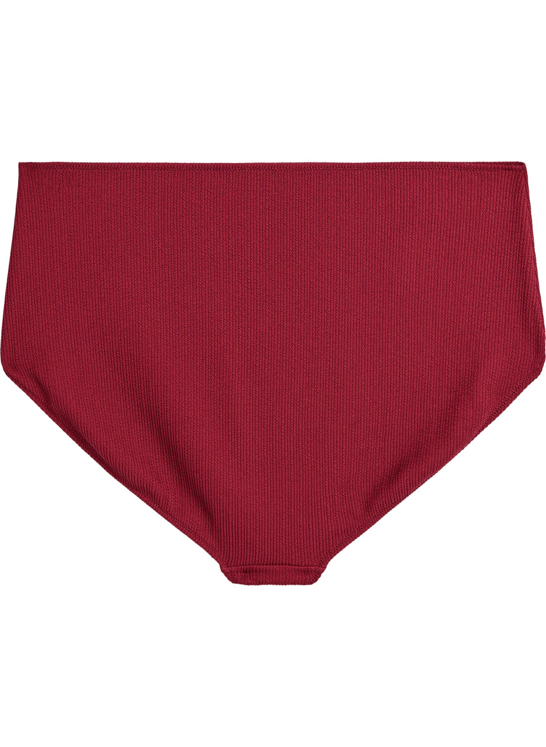 ZizziBikinitrosa med h&ouml;g midja och struktur, R&ouml;d, Packshot image number 1