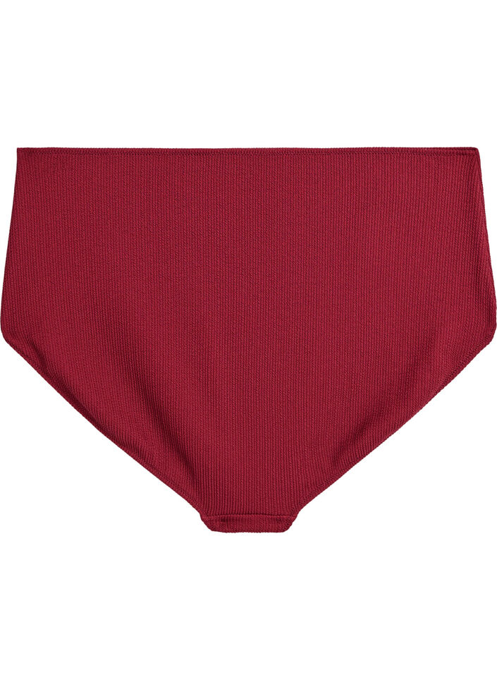 Bikinitrosa med h&ouml;g midja och struktur, R&ouml;d, Packshot image number 1
