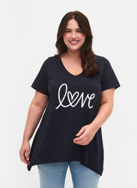 T-shirt i bomull med korta ärmar, Night Sky LOVE, Model