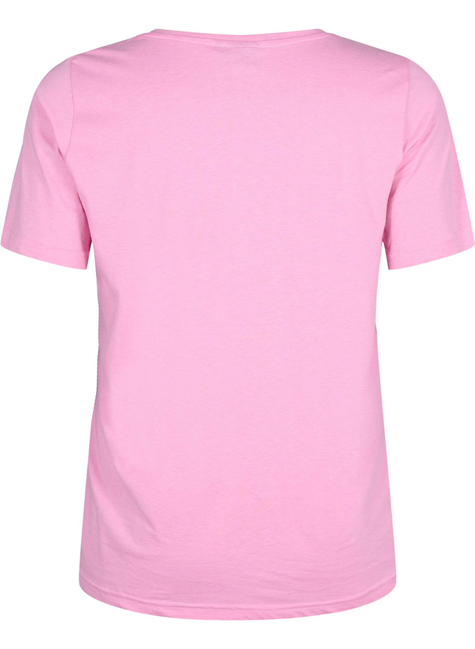Zizzi FLASH - T-shirt med v-ringning, Begonia Pink, Packshot image number 1