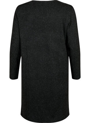 Stickad klänning med slits i ärmarna, Dark Grey Melange, Packshot image number 1